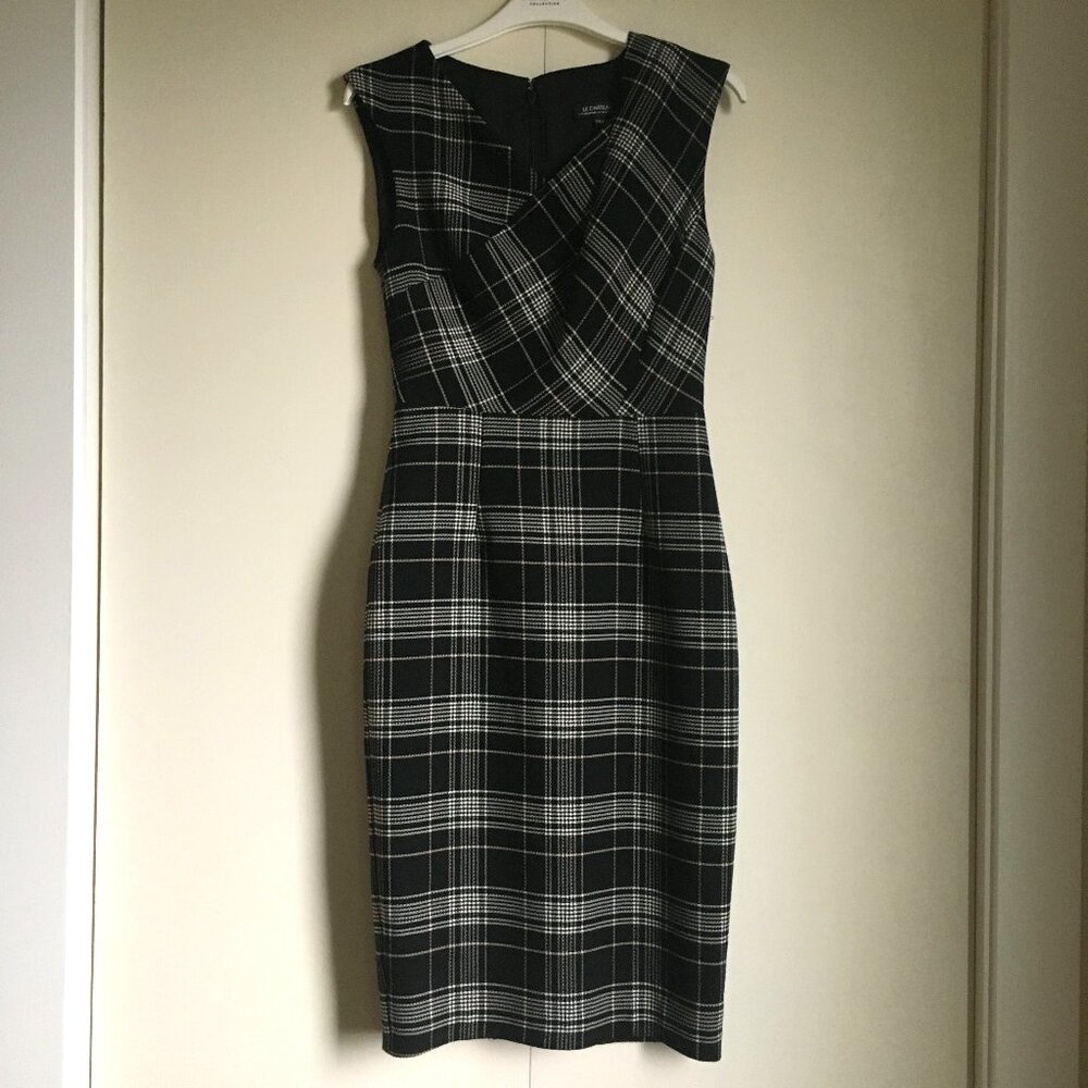 MADE IN CANADA VTG Y2K Dark Academia Le Chateau Plaid Hourglass Dress - XXS
